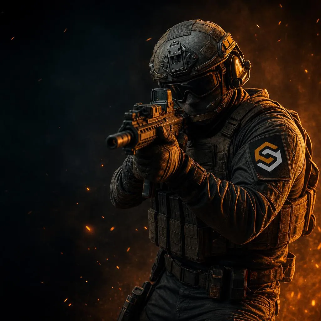 Operator taktyczny z karabinem – hero ShooterShape
